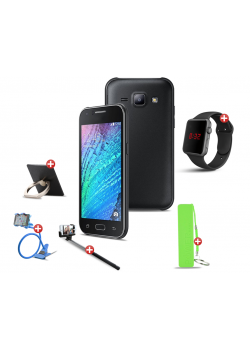 6 in 1 Bundle Offer, Safari J1 Smartphone , Selfie Stick, Mobile Holder, Mobile Power Bank, Mobile Phone Ring Holder, Macra Digital Unisex Watch